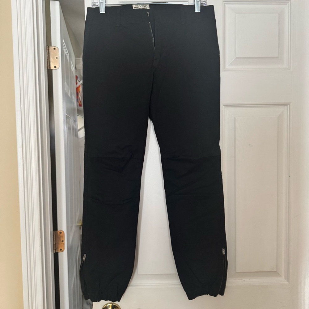 Nili Lotan Black Women's Jogger Sweatpants with Zipper Ankles